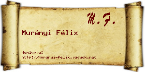 Murányi Félix névjegykártya